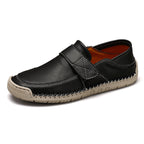 Damen Bequeme Slip-On Lederschuhe mit verstellbarem Klettverschluss R&B