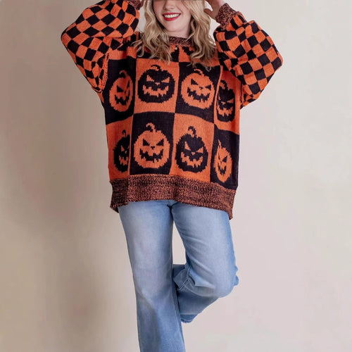 Damen Großer, gemütlicher Strickpullover mit Geisterdesign R&B