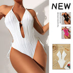 Damen Einteiler Badeanzug mit modischem Cut-Out und elastischem Wickeldetail R&B