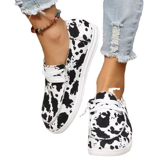 Damen modische Slip-On Sneakers mit tierischem Muster R&B