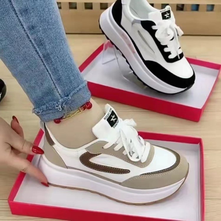 Damen Komfort-Sneaker mit dicker Plateausohle und trendigem Design R&B