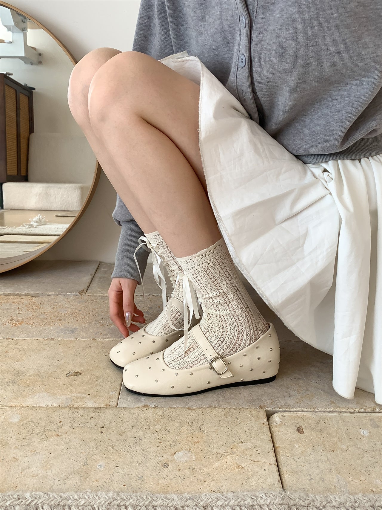 Damen Ballerinas mit dekorativer Schnalle und funkelndem Design R&B