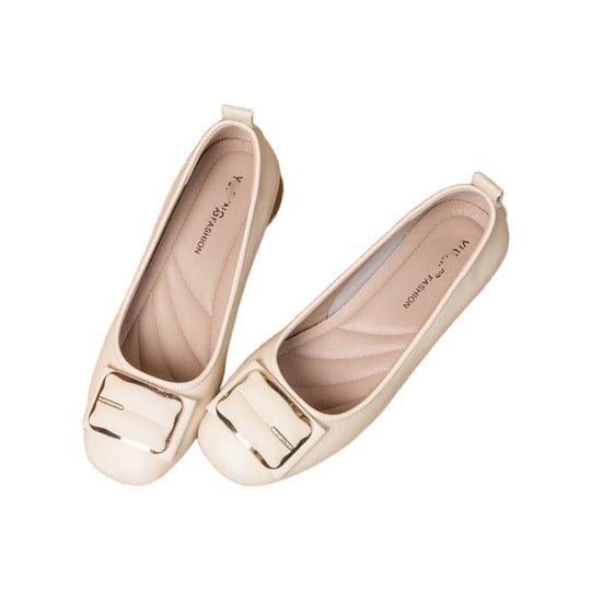 Damen elegante Ballerinas mit schickem Schnallen-Design R&B