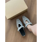 Damen elegante Mules mit glitternder Riemenverzierung R&B