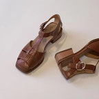 Damen elegante Sandalen mit Blockabsatz
