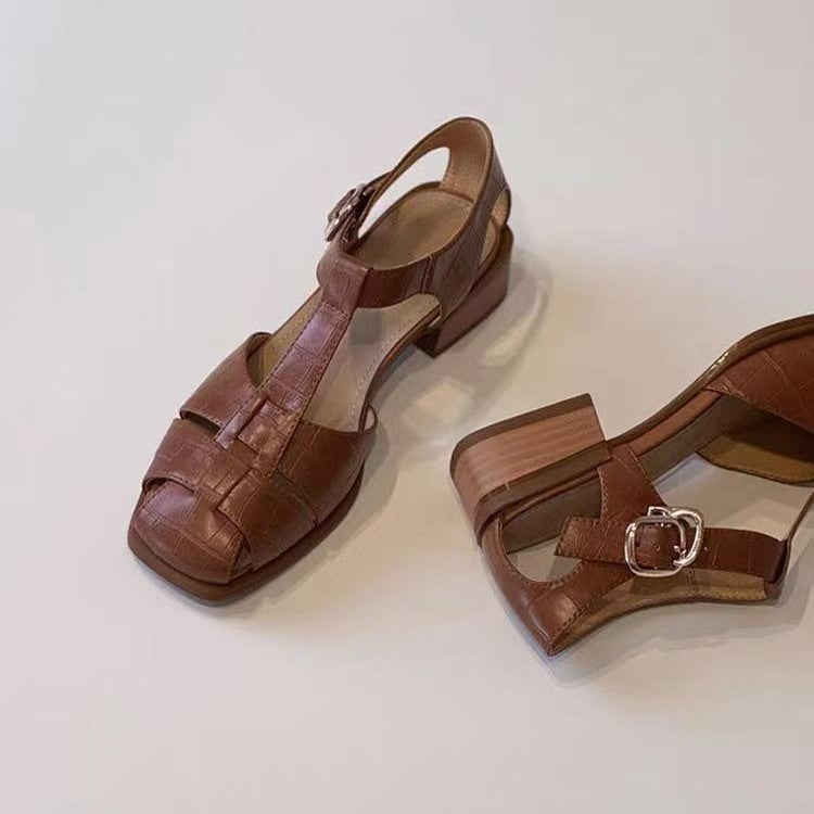 Damen elegante Sandalen mit Blockabsatz