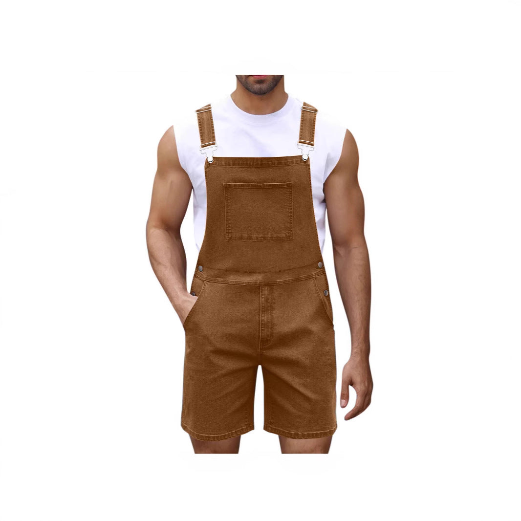 Herren Lässige Denim-Latzhose R&B
