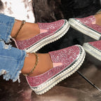 Damen Slip-On Glitzer Sneakers R&B