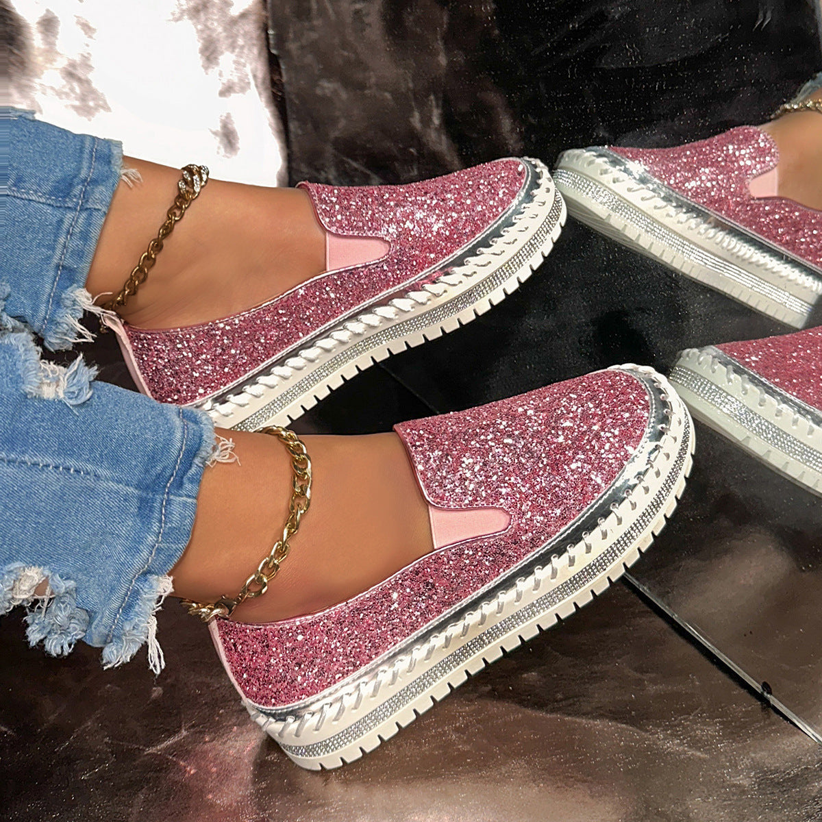 Damen Slip-On Glitzer Sneakers R&B