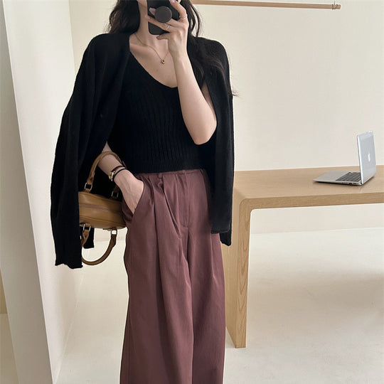 Damen Weicher Langarm-Cardigan mit Knopfleiste und bequemer Passform R&B