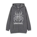 Damen Langarm Kapuzenjacke mit detailreichem Spinnenmotiv