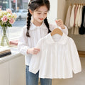 Mädchen Bluse mit Rüschendetails und elegantem Kragen R&B