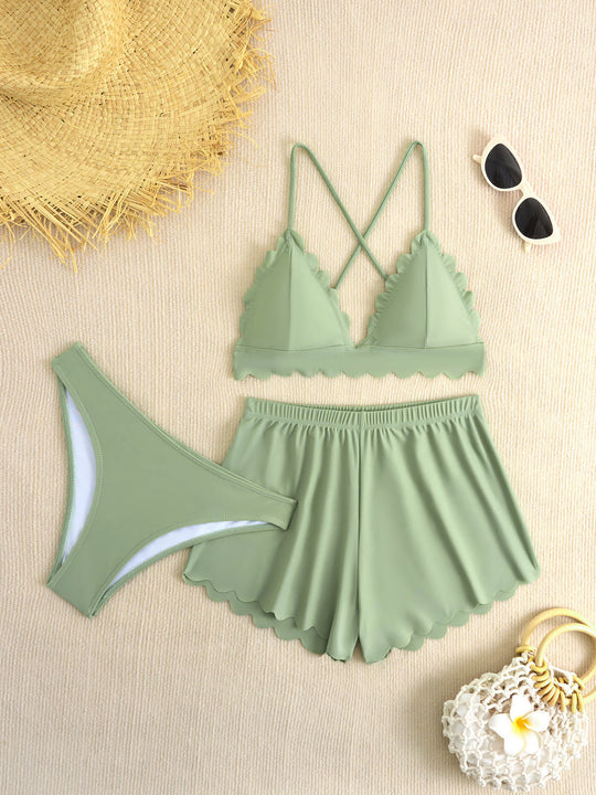 Damen Triangel-Bikini mit Shorts R&B