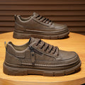 Damen Elegante Freizeit-Ledersneaker mit praktischem Reißverschluss und robustem Sohlenprofil