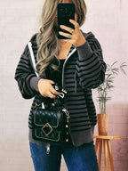 Damen Sportlicher Hoodie mit Streifenmuster und lässigem Schnitt R&B