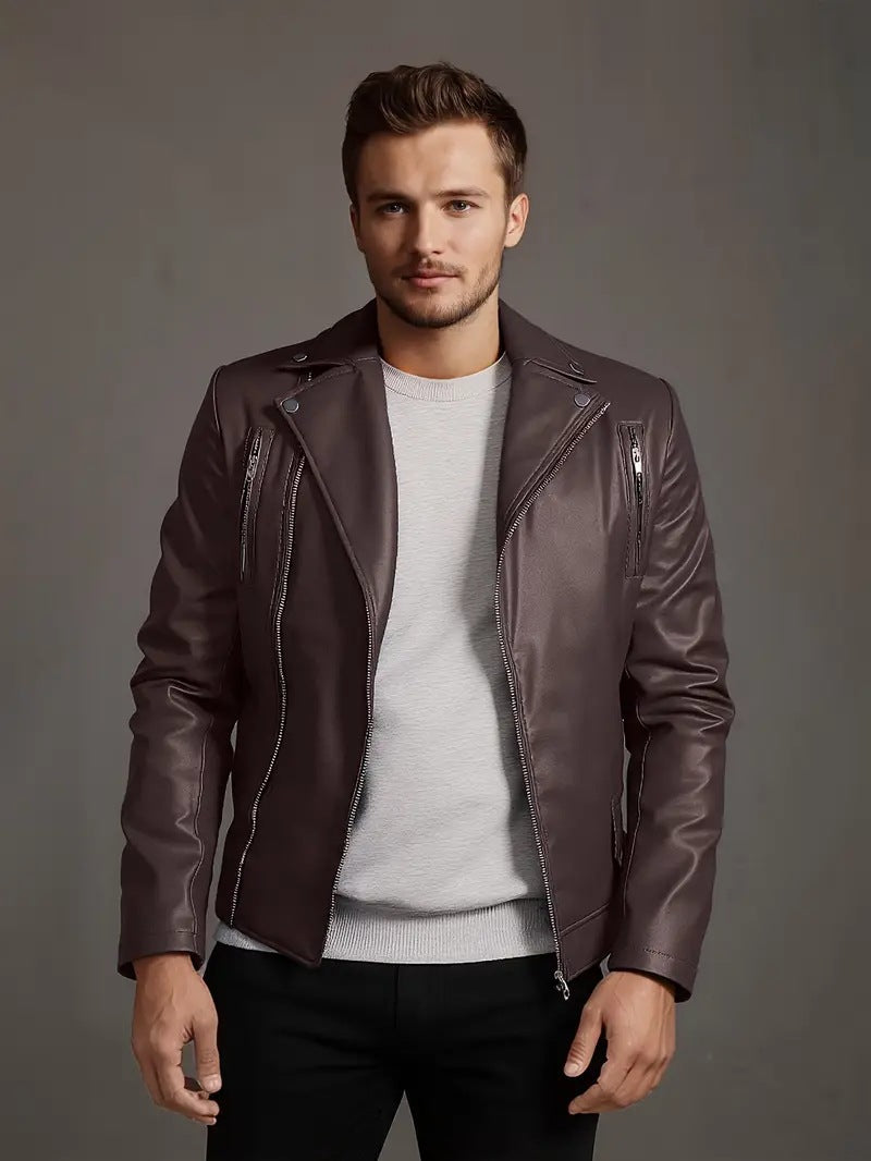 Herren Bikerjacke mit Steppnähten