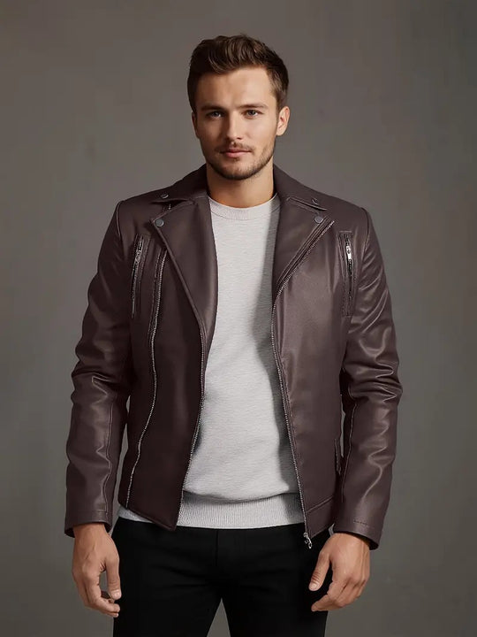 Herren Bikerjacke mit Steppnähten
