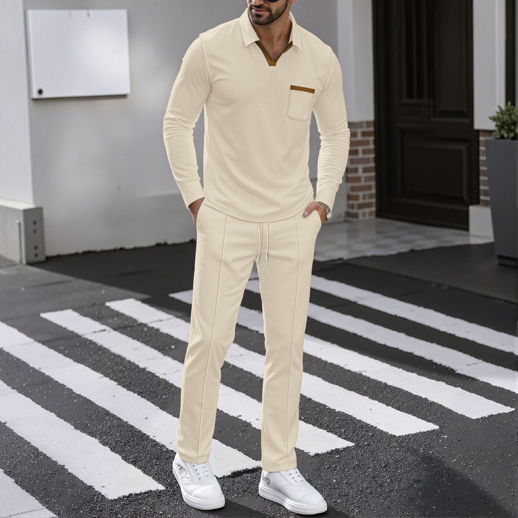 Herren Kombi-Outfit mit Poloshirt und Jogginghose R&B