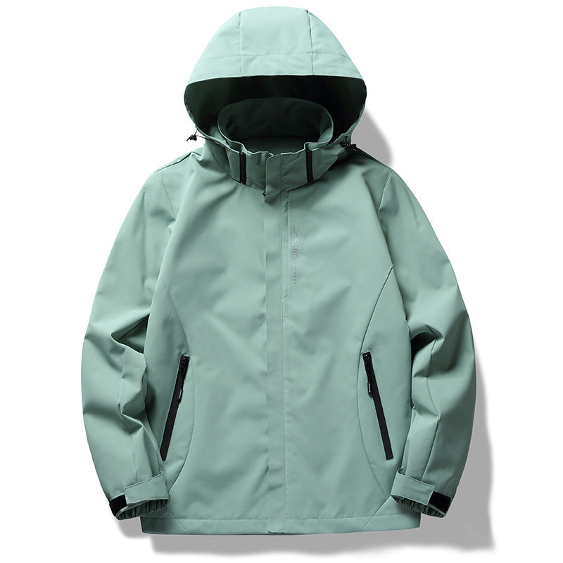 Damen wetterfeste Funktionsjacke mit verstellbarer Kapuze und atmungsaktiven Materialien R&B