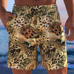 Herren Badeshorts mit animalischem Muster und elastischem Bund