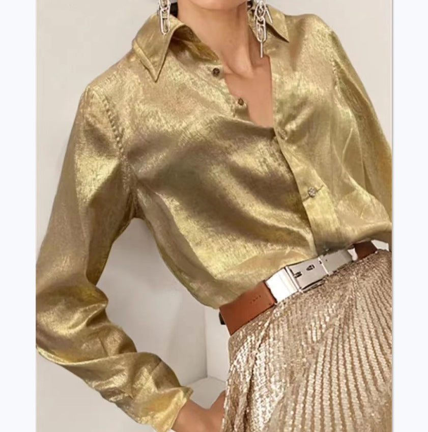 Damen modisches cropped Hemd mit Volantärmeln R&B