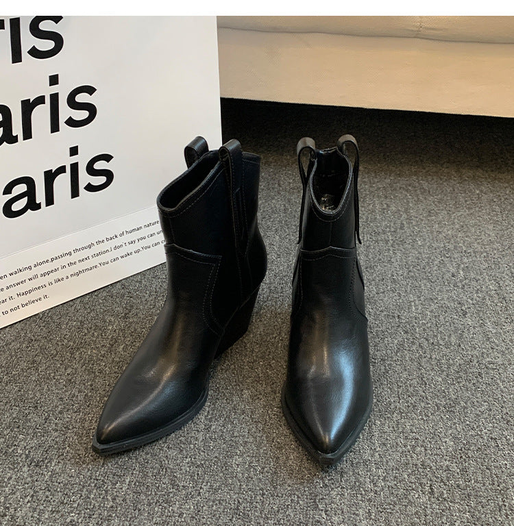 Damen modische Ankle Boots im eleganten Look mit spitzem Zehenbereich R&B