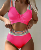 Damen Hochtaillierter Bikini mit stylischem Wickel-Design R&B