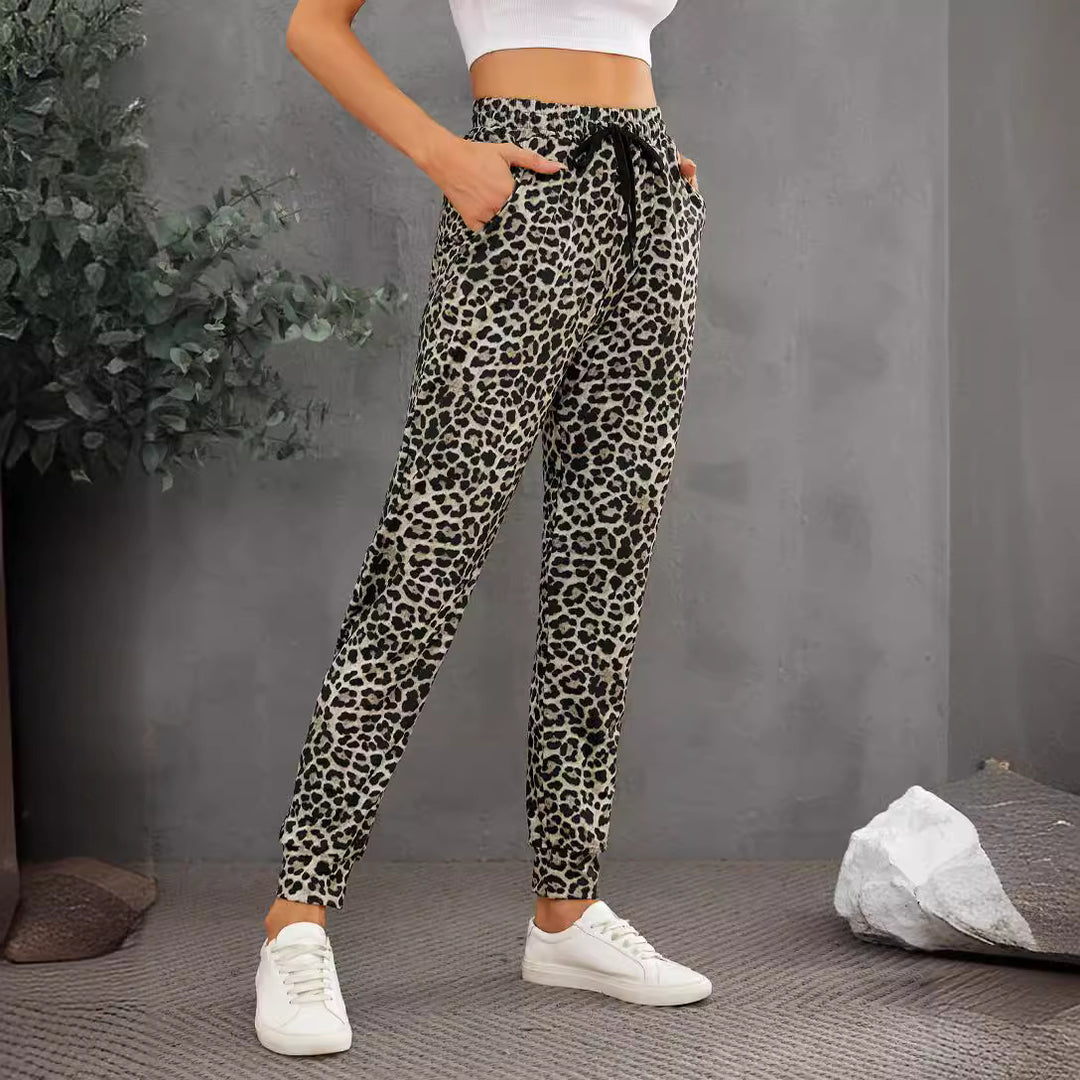 Damen Modische Sporthose im trendigen Leopardenmuster R&B