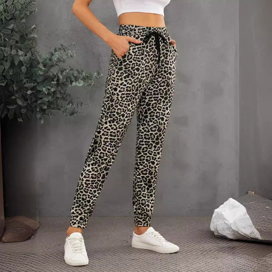 Damen Modische Sporthose im trendigen Leopardenmuster R&B