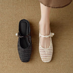 Damen Ballerinas mit elegantem Netzdesign und stylischem Riemchen R&B