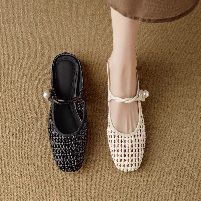 Damen Ballerinas mit elegantem Netzdesign und stylischem Riemchen R&B