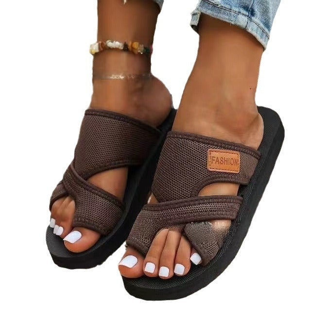 Damen bequeme und stylische Zehentrenner-Sandalen mit verstellbaren Riemen R&B