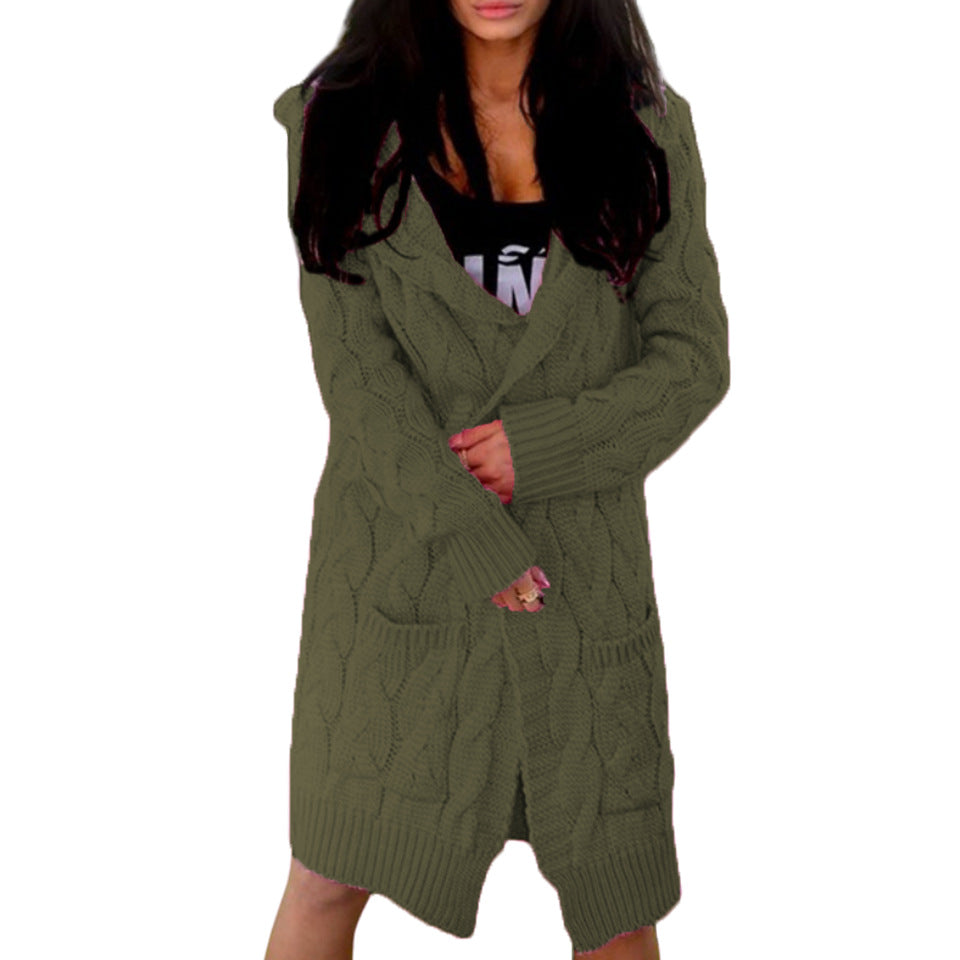 Damen Strickjacke mit modernem Zopfdesign und praktischen Taschen R&B