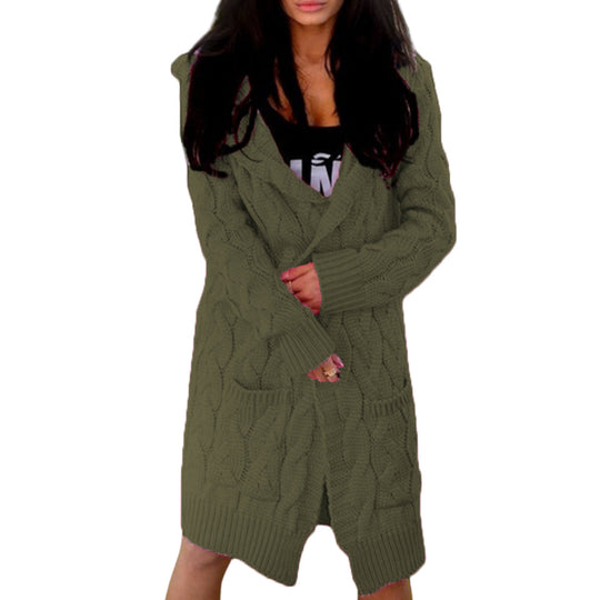 Damen Strickjacke mit modernem Zopfdesign und praktischen Taschen R&B