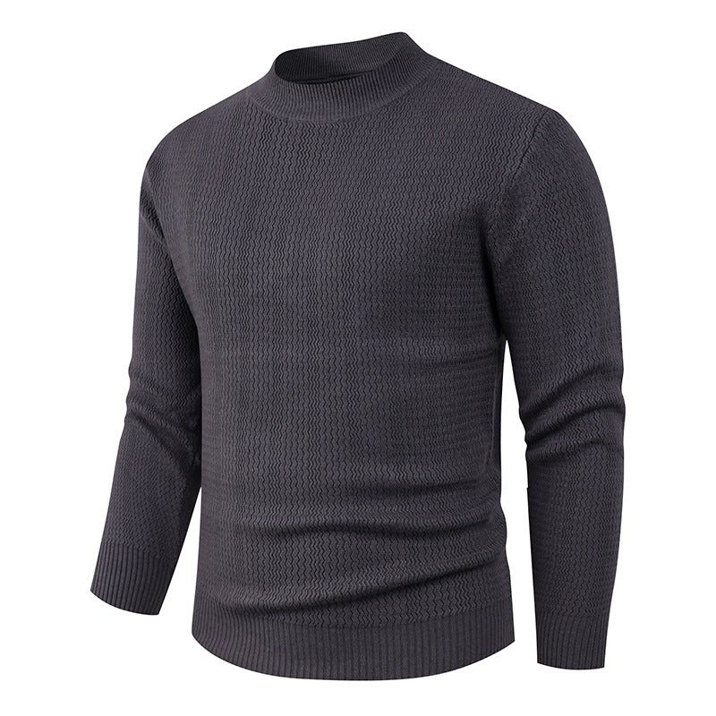 Herren Strukturpullover mit hochgeschlossenem Kragen und modischem Design R&B