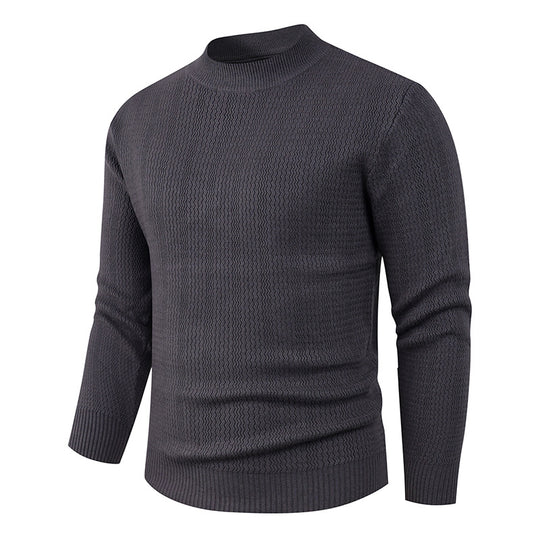 Herren Strukturpullover mit hochgeschlossenem Kragen und modischem Design R&B