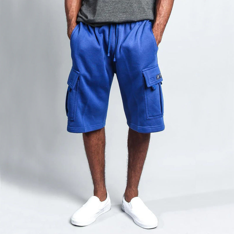Herren Cargo-Shorts aus atmungsaktivem Sweatstoff mit verstellbarem Kordelzug und praktischen Taschen R&B