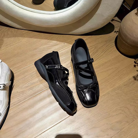 Damen elegante Mary Jane Ballerinas mit dekorativem Riemchen und komfortablem Fußbett R&B