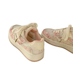 Damen modische Sneakers mit floralem Design und atmungsaktiver Obermaterialkombination