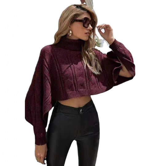 Damen Kuscheliger Pullover mit hohem Kragen und großzügigem Schnitt R&B