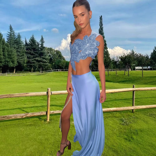 Damen Elegantes Hochzeitskleid mit floraler Applikation und schwingendem Rock R&B