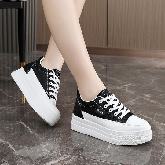 Damen modische Plateau Sneakers mit atmungsaktivem Obermaterial und sportlicher Sohle R&B