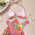 Damen Triangel-Bikini mit verstellbarem Rock R&B