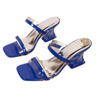 Damen moderne Sandalen mit transparentem Design und mittelschichtigem Blockabsatz