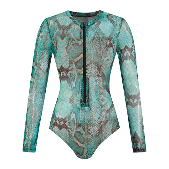 Damen weite Strandhose mit Schlangenmuster R&B