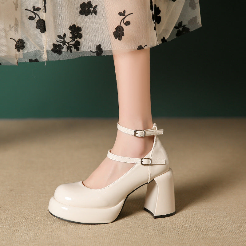 Damen Elegante Blockabsatz-Pumps mit verstellbarem Riemen R&B