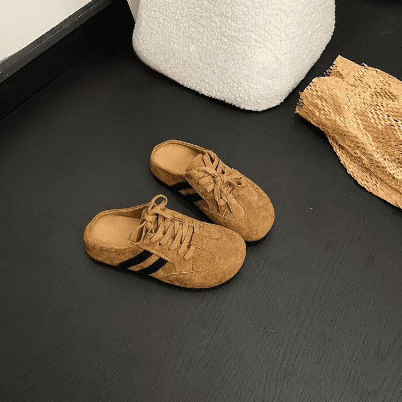 Damen Sneaker Slipper im sportiven Stil mit klassischem Schnürverschluss R&B