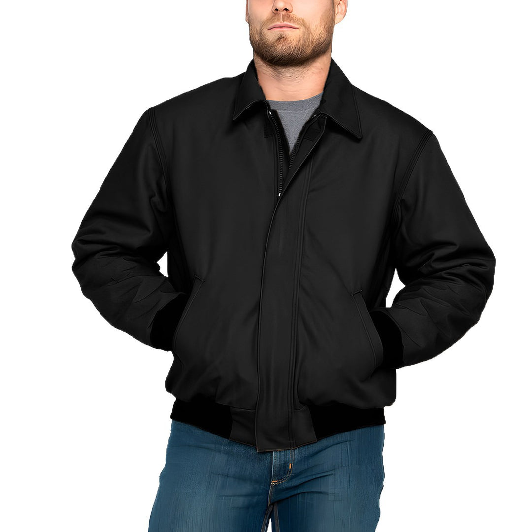 Herren stilvolle und wärmende Jacke mit doppeltem Reißverschluss R&B