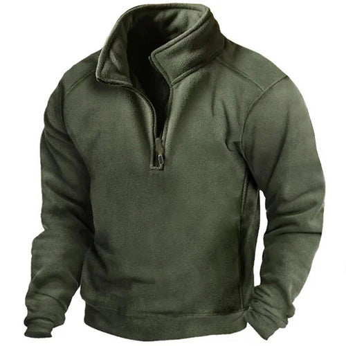 Herren Fleece-Pullover mit hohem Kragen und praktischen Reißverschluss R&B