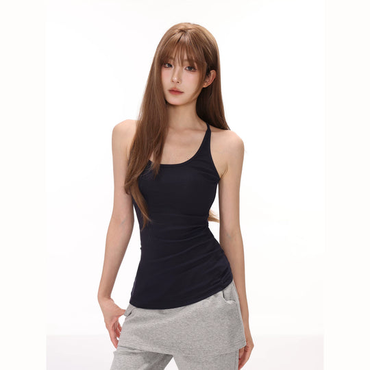 Damen nan figurnahes Performance-Tanktop aus Stretchjersey mit Racerback und formender Mittelnaht R&B